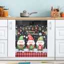 Three Cute Gnomes Magnetic Sticker Dishwasher Door Cover Kitchen Cabinet Panels, Fridge Magnet, Home Appliances Decor Decals 23" W x 26" H