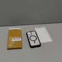 Miracase Glass Series Designed for iPhone 13 Case 6.1 inch, 2023 Upgrade Full-Body Magnetic Clear Bumper Case with Built-in 9H Tempered Glass Screen Protector,Black