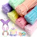 700 Pcs Pipe DIY Cleaners for Craft Cleaners Flower Pipe Bulk Pastel Chenille Stems Flower Gradient Colored Fluffy for Valentine's Day School Party Decor(Macaron Color)
