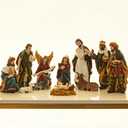 KI Store Christmas Nativity Set 11pcs Nativity Figurines 8-Inch Set Resin Status for Holiday Decoration Display (Large)