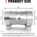 Peastorm 2.5 to 2.5 Inch Exhaust Adapter, 2.5" ID Exhaust Reducer Connector Pipe with Clamp