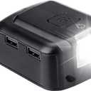 Taingwei Battery Adapter for Dewalt 20v Battery,USB Phone Charger, Led Work Light with Dual USB Charger and 12v DC Port,Power Source Supply for 14.420v Max LithiumIon Batteries