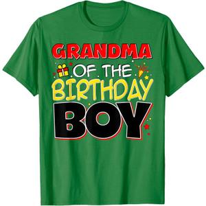 Grandma Of The Birthday Boy Family Party Birthday Outfit T-Shirt, Size S