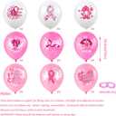 HOWAF 37pcs Breast Cancer Awareness Party Decorations- 1 Breast Cancer Awareness Yard Sign and 36pcs Breast Cancer Awareness Balloons, Pink Ribbon Party Fence Banner and Pink Ribbon Latex Balloons
