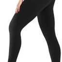 1 Pack Fleece Lined Leggings Women with Pockets -Warm Winter Yoga Pants for Women Thermal Running Workout Leggings (Small-Medium, Black)