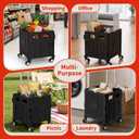 Foldable Shopping Cart with Wheels: Small Rolling Utility Crate