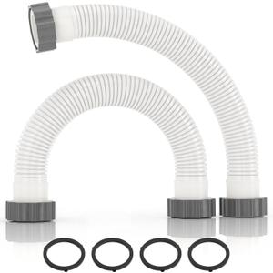 Pool Hoses for Above Ground 1.5 Diameter 16" Long Accessory Swimming Pool Replacement Hose, 2 Pack Filter Pump Hose Compatible with Pump Models