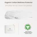 Bioweaves Organic Cotton Jersey Waterproof Mattress Protector Queen | 60" x 80" | GOTS Certified Mattress Cover with Jersey Cotton Skirt, Breathable & Noiseless Top Layer, 17 Inch Deep Pocket, White