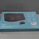 Wireless Keyboard and Mouse Combo,2.4G Full Size Wave Keys Ergonomic Keyboard with Wrist Rest for Natural Typing, 3 DPI Adjustable Ergonomic Silent Mouse for Computer/Laptop/Windows/Mac (Black)