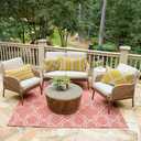 3 x OTOSTAR Set of 4 Waterproof Throw Pillow Covers 16x24 Inch Farmhouse Geometric Square Pillow Cases for Couch Patio Furniture Balcony Garden Outdoor DecorationGeometry70-Yellow