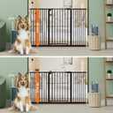 keny 36" Extra Tall Baby Gate for Stairs, 29"-55" Wide Auto Close Dog Gate for Doorways, Pressure Mounted Easy Walk Through Pet Gate with Door, Black