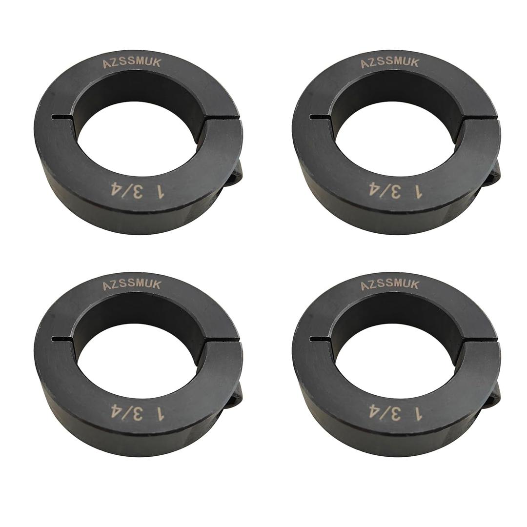 AZSSMUK Single Split Clamp-On Shaft Collars of Metal Material 1-3/4 inch Bore Set Of 4  Screws