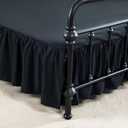 Bed Skirt Queen Size Ruffled Bed Skirt with Split Corners, 14 Inch Drop Dust Ruffle Bed Skirts with Platform, Black