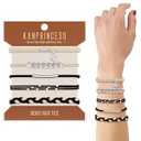 Hair Ties For Girls and Women, Boho Hair Ties Set of 12, Elastic Hair Bands, Hair Tie Bracelet, Ponytail Holders for Daily Life, Sport, Cooking, Working