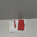 Arae Compatible with iPhone 16 Pro Case Wallet with Card Holder,Wristlet Strap Wallet Flip Cover for iPhone 16 Pro 6.3 inch Men/Women, RFID Blocking, Kickstand, Litchi Red