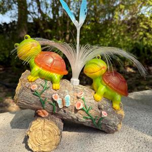 Garden Turtle Statue Outdoor Decor, Solar Powered Frog Turtles Resin Statue with LED Lights, Frog Turtles Gifts Outdoor Funny Decor Statues for Backyard Patio Lawn Porch (Turtle)