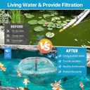 POPOSOAP 55W Solar Fountain Pump with Pond Filter Box, Solar Pond Pump 580GPH Adjustable Flow, Pond Filters for Outdoor Ponds Fish Tank Pool Waterfall Koi Pond Water Features