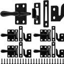 Hicarer 4 Pack Casement Window Lock 1-7/8 Inch Zinc Alloy Window Sash Lock Latch Replacement for Home Casement Windows (Matte Black)