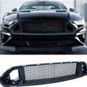 Front Upper Grille Compatible With 2018-2023 Ford Mustang EcoBoost GT, Bumper Grille Accessories Mesh Style Black
