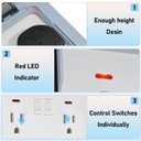 BSEED Outdoor Outlet Box with LED Indicator, Dual 15 AMP 5-15 Receptacle IP66 Waterproof Weatherproof Outdoor Electrical Box with Lockable Cover, Power Plug for Gardens Yards