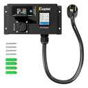 Exqutoo AC Power Meter  NEMA Conversion Outlet, 120/240 VAC L630P to L530R with Breaker & Voltmeter, LCD Digital RealTime Display, Multifunction Monitor Outlet with Waterproof Cover, 30 A