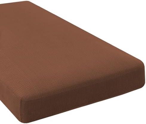 H.VERSAILTEX Super Stretch Individual Chaise Cover Sectional Couch Covers for L Shaped Sofa Both Left/Right Featuring Thick Jacquard Textured Twill Fabric (1 Piece Chaise Cover, Caramel)