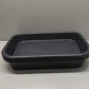 3 Pcs Low Entry Senior Cat Litter Box,Extra Large Size Pet Litter Box Low Entry Open Top Cat Litter Box for Kitten Frail Handicap Disabled Older Elderly Cats and Kitten,Easy to Clean (Dark Gray)