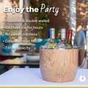 Snowfox XL - Insulated Ice Bucket with Lid/Scoops, Premium Vacuum Insulated Stainless Steel Ice Buckets for Parties, Ice Box, Home Bar Accessories, Parties Supplies, Bar Decor, 7L, Dark Walnut