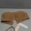 OEAK Womens Strapless Bras Jelly Push Up Bandeau Bra Non Slip Wireless Supportive Padded Bras Seamless Comfortable Tube Bra (M, Coffee)