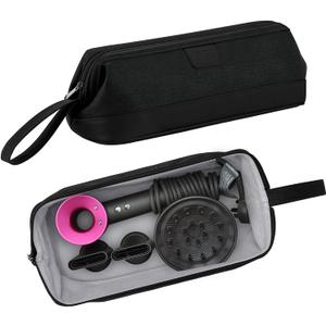 BUBM Travel Case Compatible with Dyson Airwrap & Curling Iron, Portable Hair Dryer Carrying Bag Waterproof Storage for Dyson Supersonic Styler Attachments Protection (Black1)
