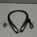 Bluetooth 5.3 Neckband Bluetooth Headphone, Sweat Resistant Noise Cancelling Stereo Headphones, and Retractable Ear Tips for Music, Conference, Videos（Bright Black) Model V5.3+EDR