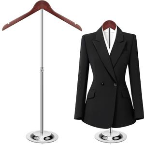 T Shirt Display stand for Vendors, Adjustable Dress Form Mannequin Torso, Portable Hanging wooden Clothes Rack, Flexible Hanger for Clothing Tshirt Jacket Coat Retail, Height 18.5-31.5 Inch (1 Pc)