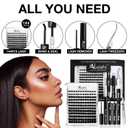 Lash Clusters Kit, DIY 3D Cluster Eyelash Extensions 10‑18mm,144pcs Fluffy D Curl Soft Natural Lashes with Lash Bond and Seal,Tweezers, Remover–Natural Fake Cat Eye Wispy Individual Clusters（151-2-L）