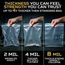 14" x 24" Heavy-Duty Large Zip Plastic Bags, 50 Count | 8 Mil Extra Thick Clear Reclosable Poly Bags, Waterproof Resealable for Clothes, Hardware, Tools