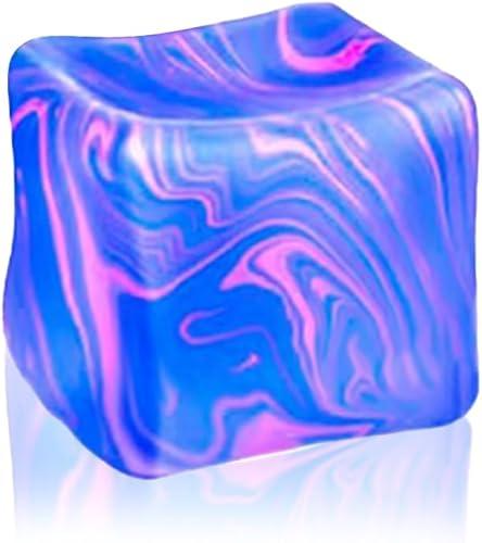 Stress Balls Fidget Toys for Adults Stress Relief, Square Shape Stress Cube Sensory Squeeze Toys, Slow Rising Squeeze Ball for Party Favors Stocking Stuffers (Blue)