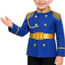 Gorkonpy Prince Costume for Boys Halloween Kids Prince Charming Costume for Toddler Boys (Blue, 5-6 Years)