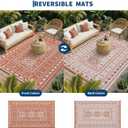 Garvee Reversible Outdoor Rug 6x9 for Patio, Waterproof Outdoor Area Rug, Modern Medallion Indoor Outdoor Rugs, Plastic Straw Rug for RV, Camping, Deck, Vintage Terracotta