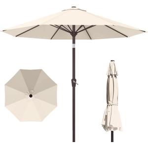 PatioKingdom 10FT Patio Umbrella with Push Button Tilt and Crank, Outdoor Market Umbrella with 8 Fiberglass Ribs, UV Protection Table Umbrella for Pool,Backyard,Garden,Deck