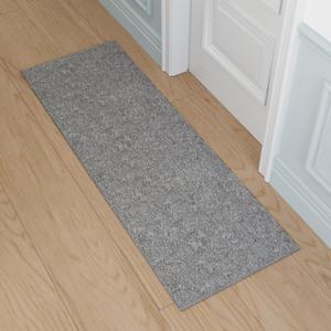 Ottomanson Door Mat Indoor Entryway Runner Rug Non-Slip Durable Low-Pile Runner with Stain-Resistant Surface, 20" x 59", Gray