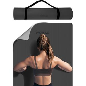 Extra Thick 8mm Yoga Mat, 72"x28" Non Slip Exercise Mat, Reversible 2-Sided Dual Color Premium POE Material, with Carrying Strap for Yoga, Pilates, Home Gym