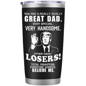 LEIOH Fathers Day Dad Gifts from Daughter Son, Dad Birthday Gifts, Fathers Day Birthday Gift for Men Papa Grandpa Uncle Stepdad, 20 oz Tumbler Mug Black