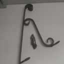 Yahpetes Handrail 1-2 Steps Porch Handrail Wrought Iron Handrail Grab Rail Single Post Railing 22.8"X 14" Black Stair Railing Bracket Metal Art Handrail for Outdoor Step