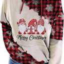FAYALEQ Christmas Sweatshirt Women Christmas Tree Shirt Xmas Vacation Graphic Casual Long Sleeve Pullover Tops Blouse
