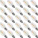 Austin Coast 25PACK LED Night Light Bulbs, C7 Candelabra LED Light Bulbs, E12 Chandelier Base, 0.6W Equivalent to 7W, Warm White 2200K, 50LM, Shatterproof & Waterproof Clear Plastic