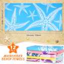 Newwiee 12 Pieces Microfiber Beach Towel Set Quick Dry 59 x 27.5 Inch Lightweight Bulk Colorful Soft Absorbent Pool for Adults Kids Travel Swimming Supplies, Newwiee-Towels-NB54