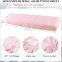 Breling Kids Air Mattress Fitted Sheets Compatible with Intex Cozy Kidz (Sheet Only) Toddler Inflatable Mattress Sheets for Kids Sleepover Party Travel Camping Airbed(Pink,2 Pcs)