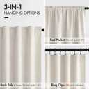 MIULEE 100% Blackout Curtains 90 inches Long Linen Curtains & Drapes for Bedroom Back Tab Living Room Darkening Full Black Out Window Curtain Panels Rod Pocket, Beige, 2 Panels Set