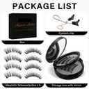Magnetic Eyelashes with Applicator, 4 Pairs Reusable 3D False Lashes Natural Look, No Glue or Eyeliner Needed, Water Resistant Lightweight Makeup Kit for Daily Wear