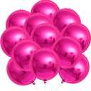 KatchOn, Large, Hot Pink Balloons - 22 Inch, Pack 12 | Foil Balloons, Hot Pink Balloon for Wedding Engagement Bridal Bachelorette Tropical Party Decorations | Gender Reveal Decor | Pink Birthday