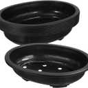 Toddmomy 6Pcs Large Plastic Bonsai Training Pots Bonsai Plants Growing Oval Nursery Pot with Drainage Holes Plastic Oval Planter for Nursery Garden Balcony